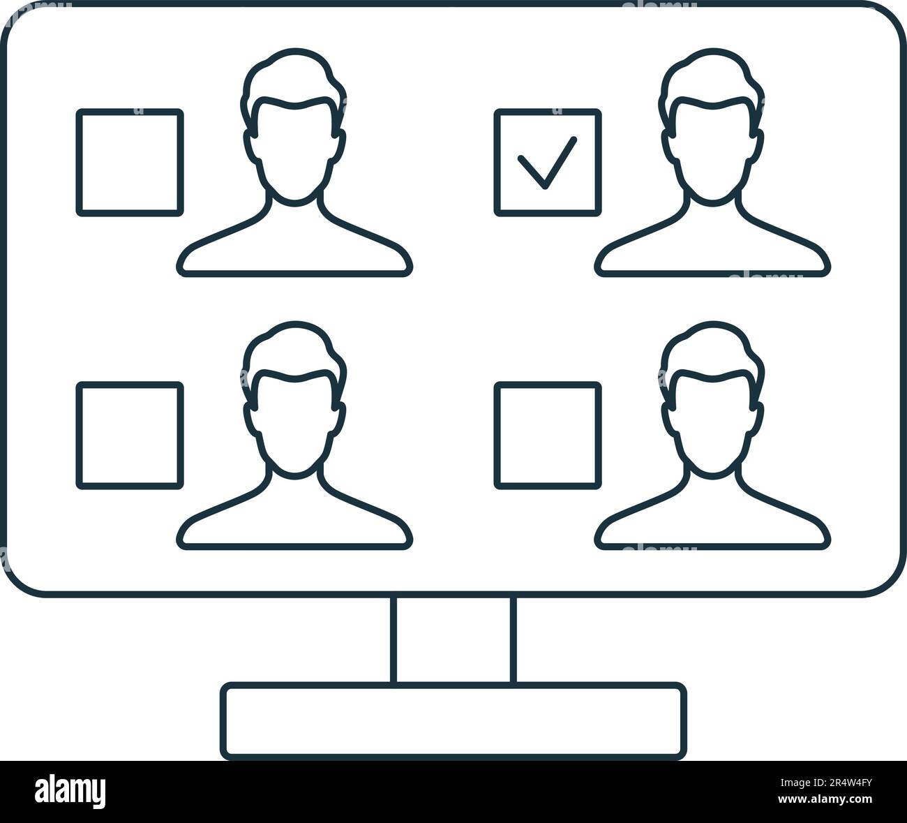 Icône de vote électronique. Affiche monochrome simple de la collection électorale. Icône de vote électronique pour logo, modèles, web design et infographies. Illustration de Vecteur