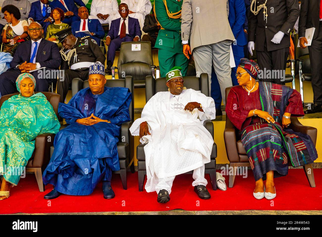 Abuja, Nigéria. 29th mai 2023. Le président élu du Nigeria, Bola Ahmed Tinubu, a prêté serment. La cérémonie a eu lieu dans un climat de sécurité serrée au site d'Eagle Square d'une capacité de 5 000 personnes, dans la capitale, Abuja. Banque D'Images