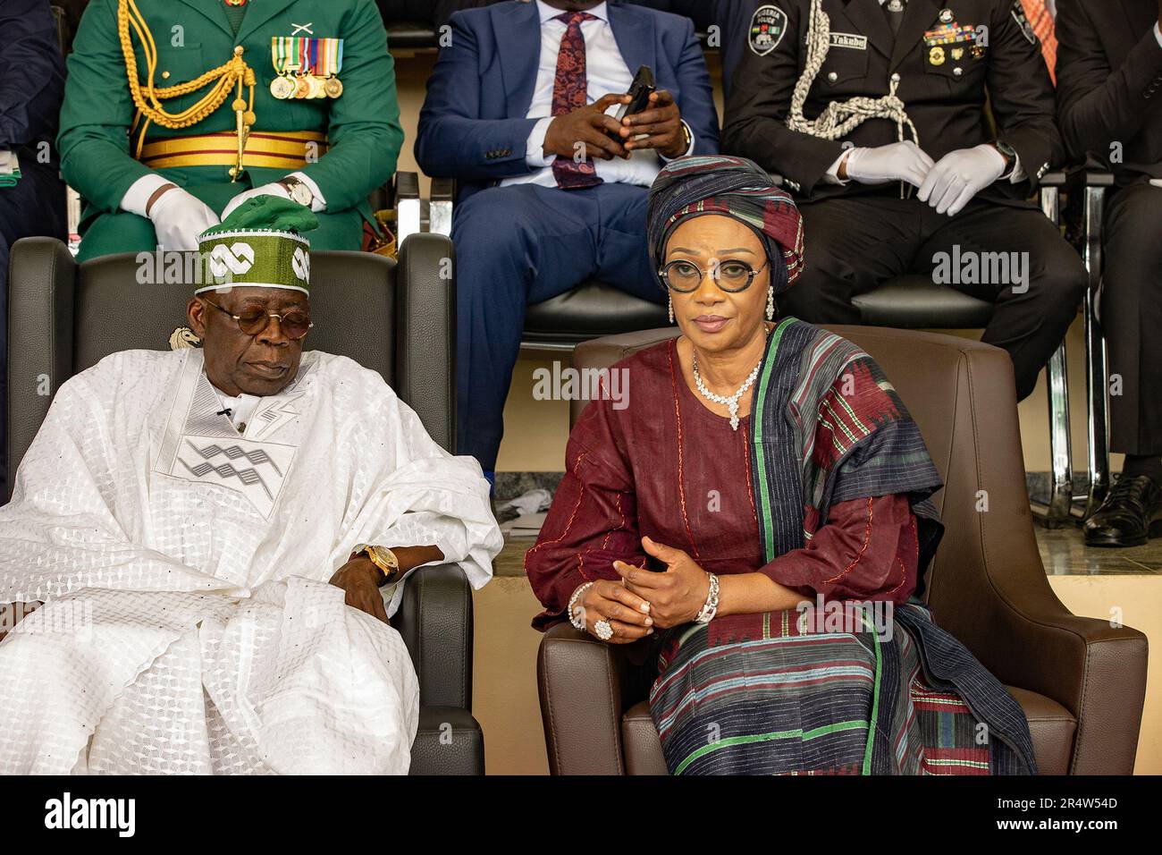 Abuja, Nigéria. 29th mai 2023. Le président élu du Nigeria, Bola Ahmed Tinubu, a prêté serment. La cérémonie a eu lieu dans un climat de sécurité serrée au site d'Eagle Square d'une capacité de 5 000 personnes, dans la capitale, Abuja. Banque D'Images