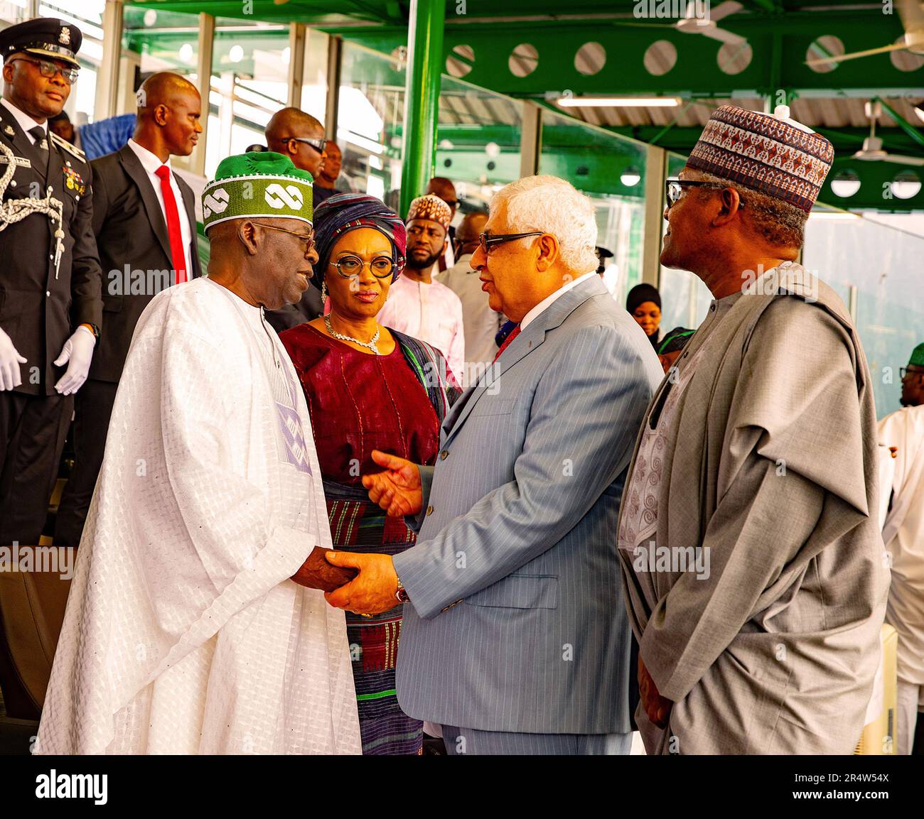 Abuja, Nigéria. 29th mai 2023. Le président élu du Nigeria, Bola Ahmed Tinubu, a prêté serment. La cérémonie a eu lieu dans un climat de sécurité serrée au site d'Eagle Square d'une capacité de 5 000 personnes, dans la capitale, Abuja. Banque D'Images