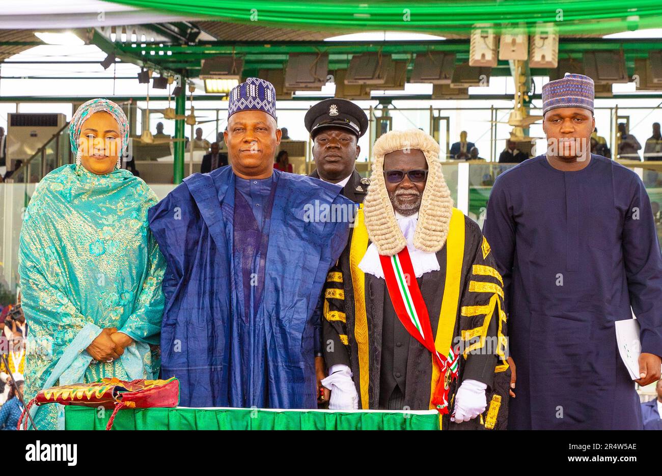 Abuja, Nigéria. 29th mai 2023. Le vice-président élu du Nigeria, le sénateur Kashim Shettima, a prêté serment. La cérémonie a eu lieu dans un climat de sécurité serrée au site d'Eagle Square d'une capacité de 5 000 personnes, dans la capitale, Abuja. Banque D'Images