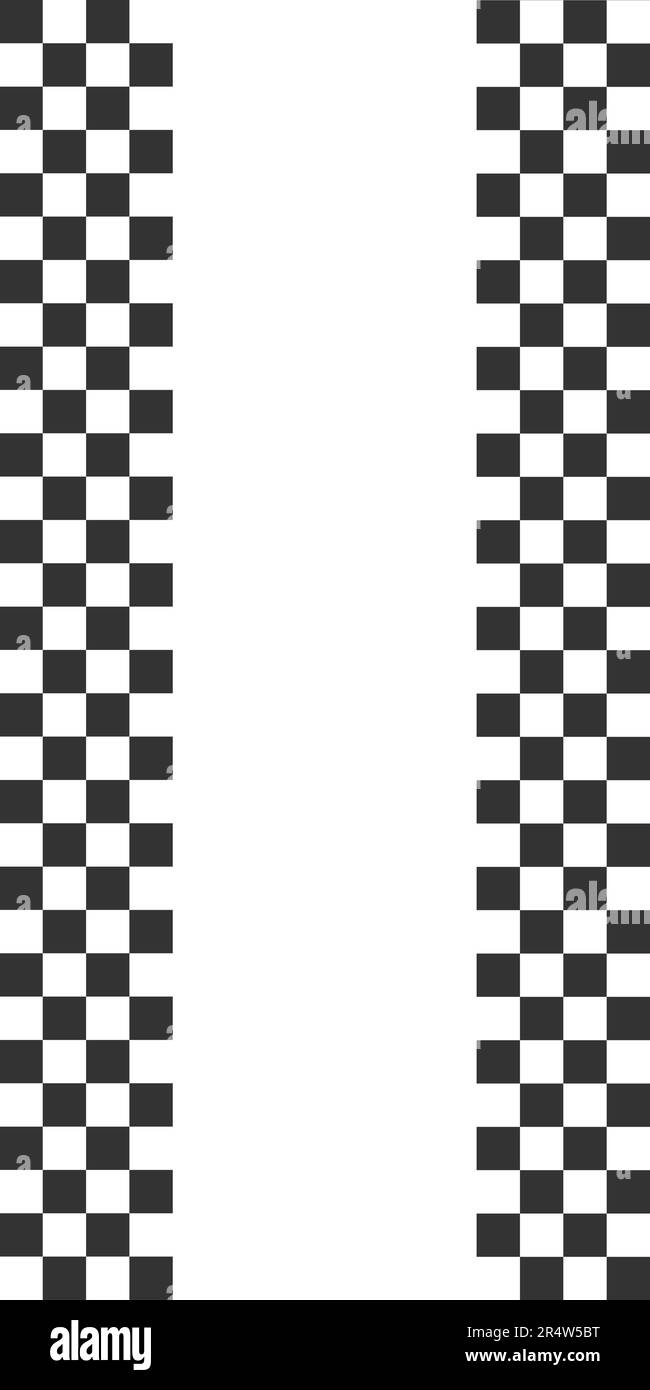 Drapeau de course ou bannière verticale de chevesboard avec espace de copie. Motif de carrés noir et blanc. Motocross, rallye, voiture de sport de fond avec Illustration de Vecteur