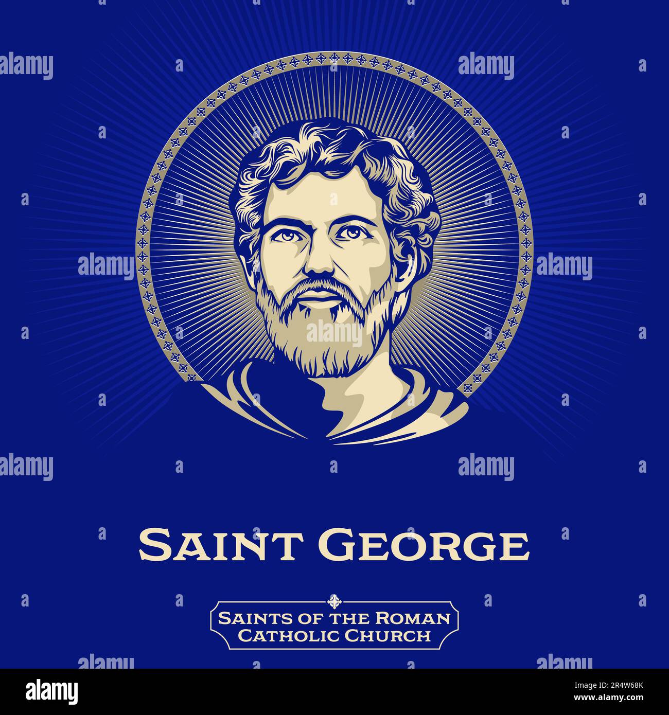 Saints catholiques. Saint George (275-303) était un soldat de l'Empire romain qui devint plus tard un martyr chrétien. Illustration de Vecteur