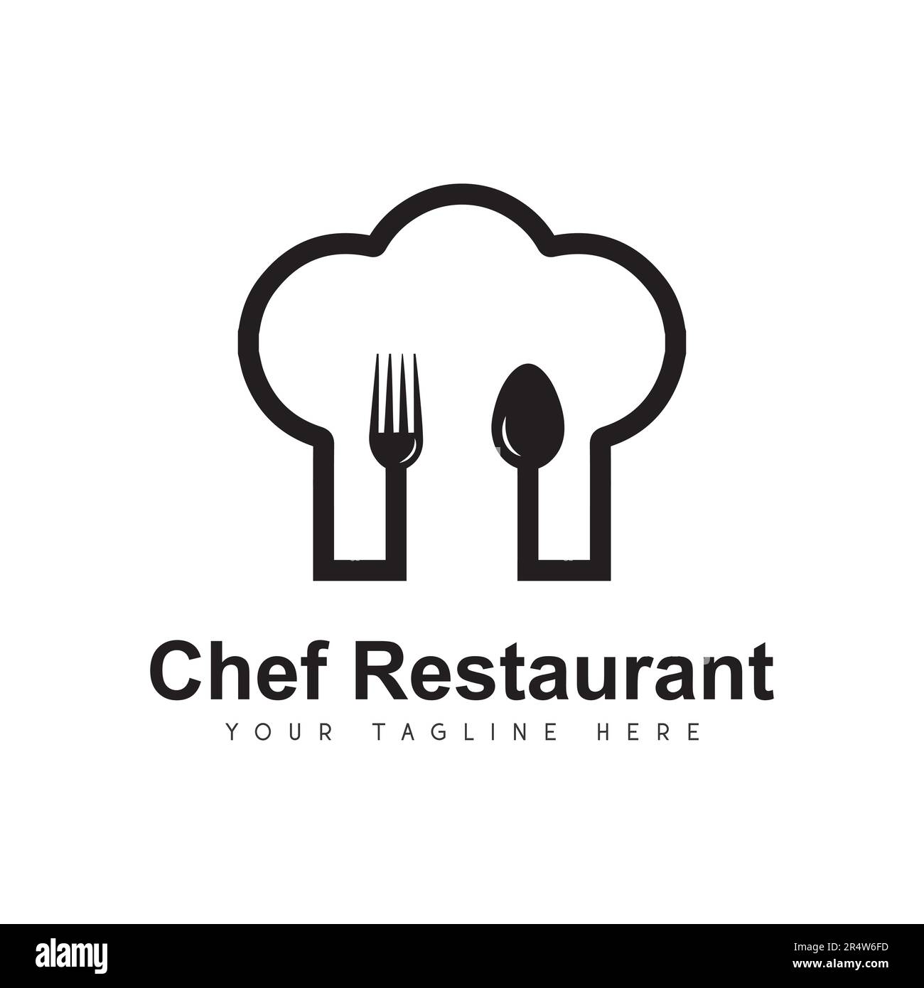 Accueil cuisine Chef Restaurant logo Design fourchette Spoon Chef logo Cap Illustration de Vecteur