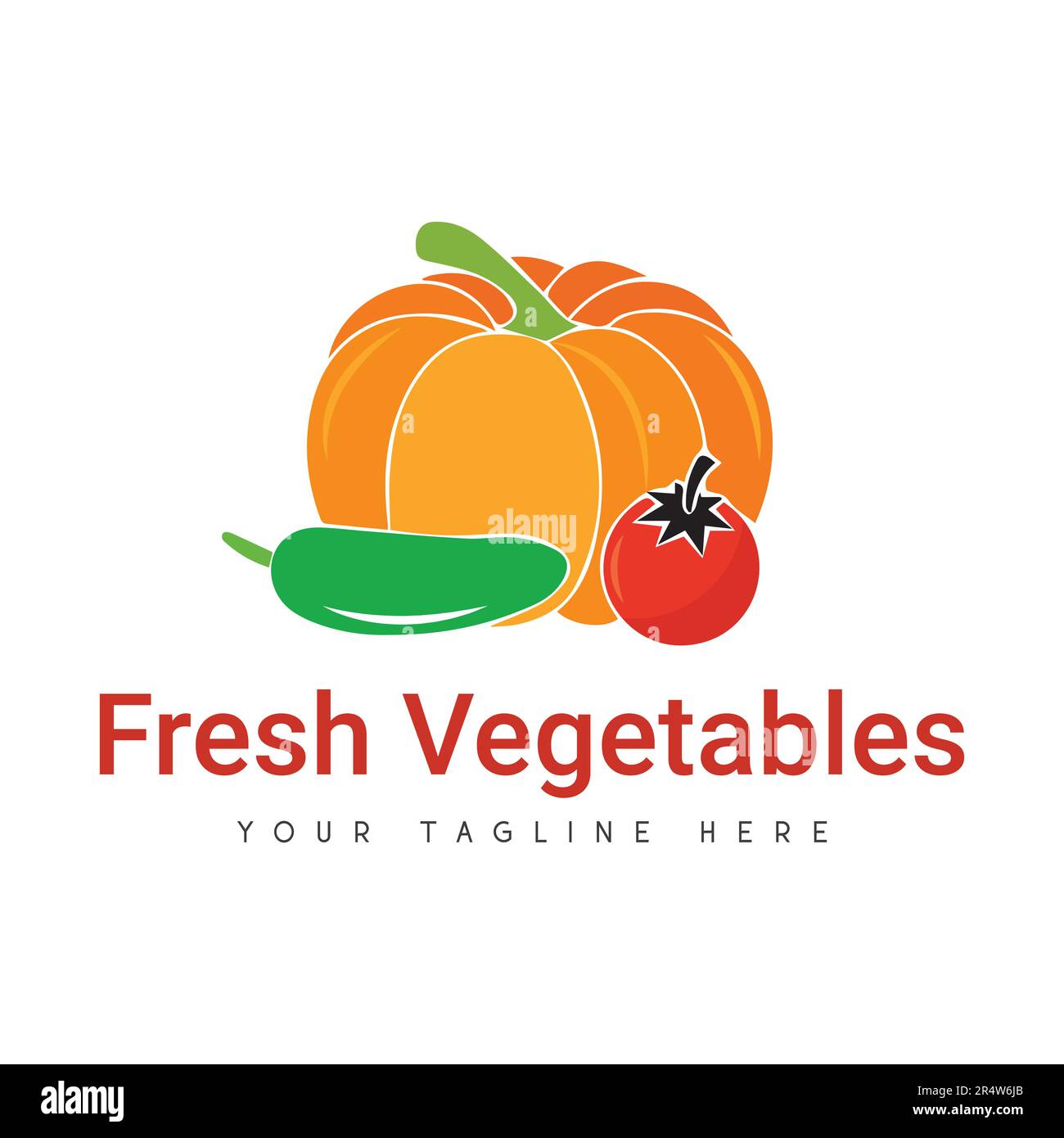 Légumes frais logo Design Logotype végétarien Illustration de Vecteur