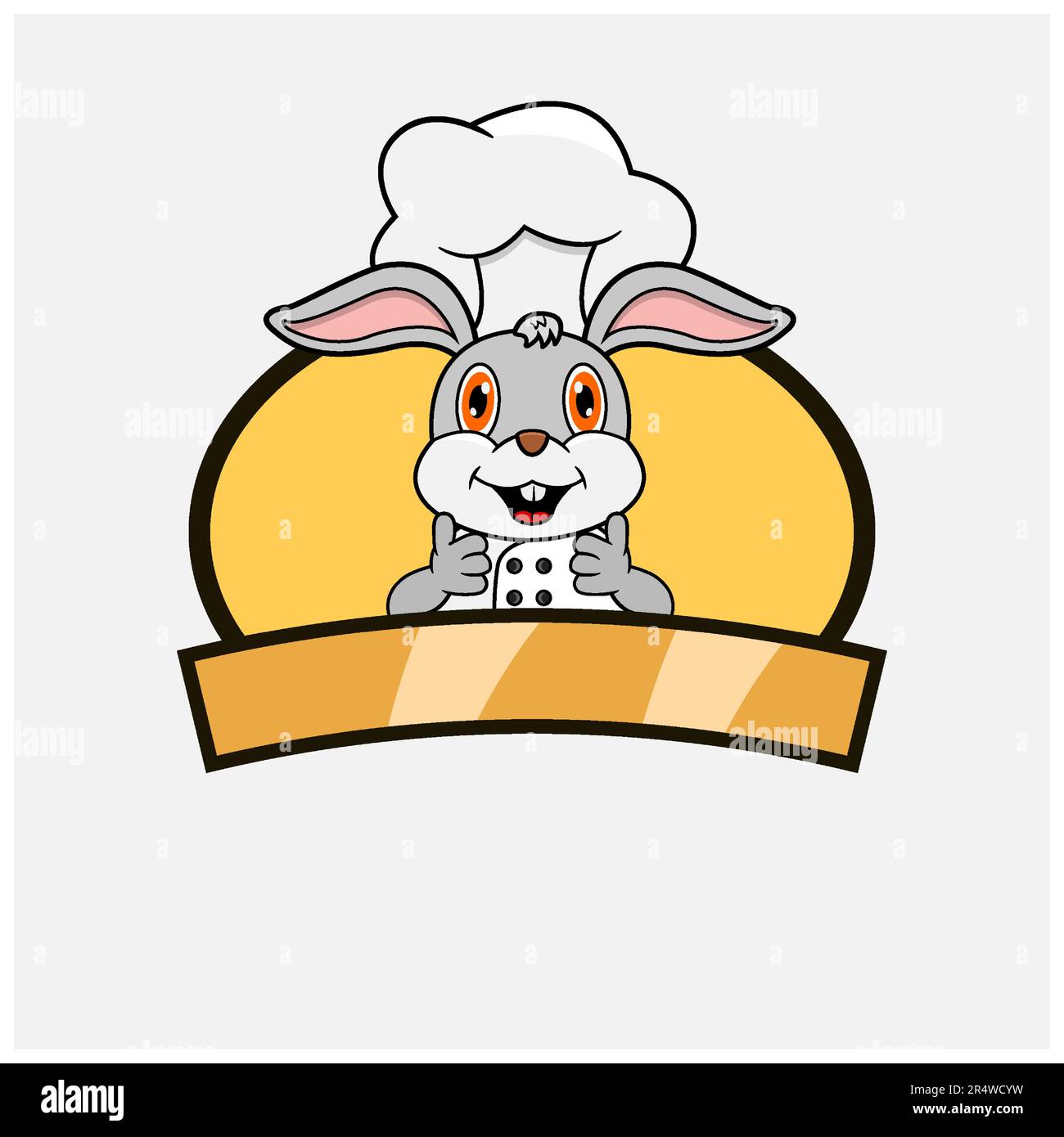 Mignon lapin Chef et thème de cuisine. Mascotte, personnage, logo, étiquette et icône. Vecteur et illustration. Illustration de Vecteur