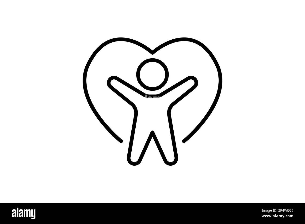 Icône bien-être. Les gens dans le cœur. icône liée à une vie saine. Style icône de ligne. Conception vectorielle simple modifiable Illustration de Vecteur
