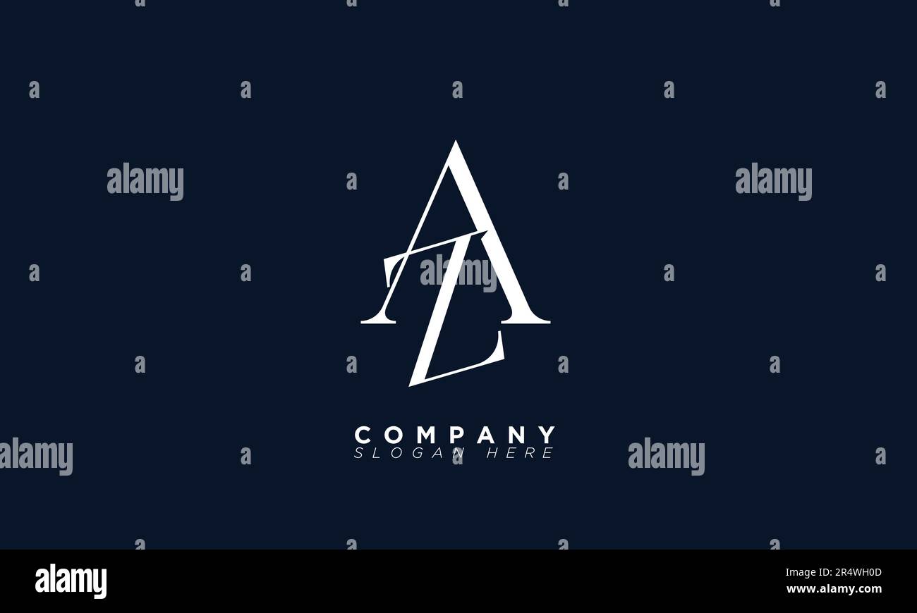 Lettres AZ Alphabet initiales Monogram logo ZA, A et Z. Illustration de Vecteur