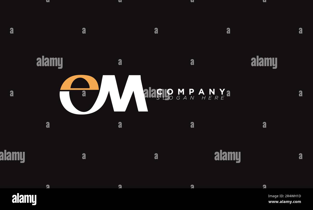 EM lettres Alphabet initiales Monogram logo ME, E et M. Illustration de Vecteur