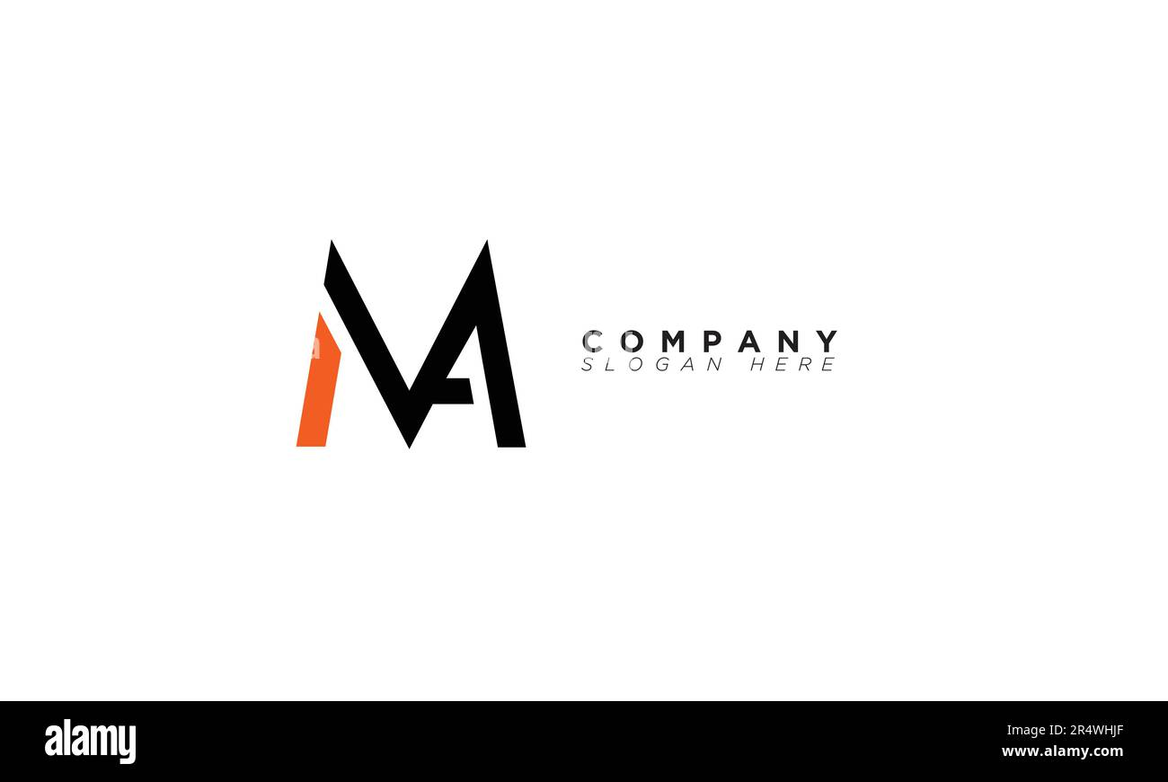 MA lettres Alphabet initiales Monogram logo AM, M et A Illustration de Vecteur