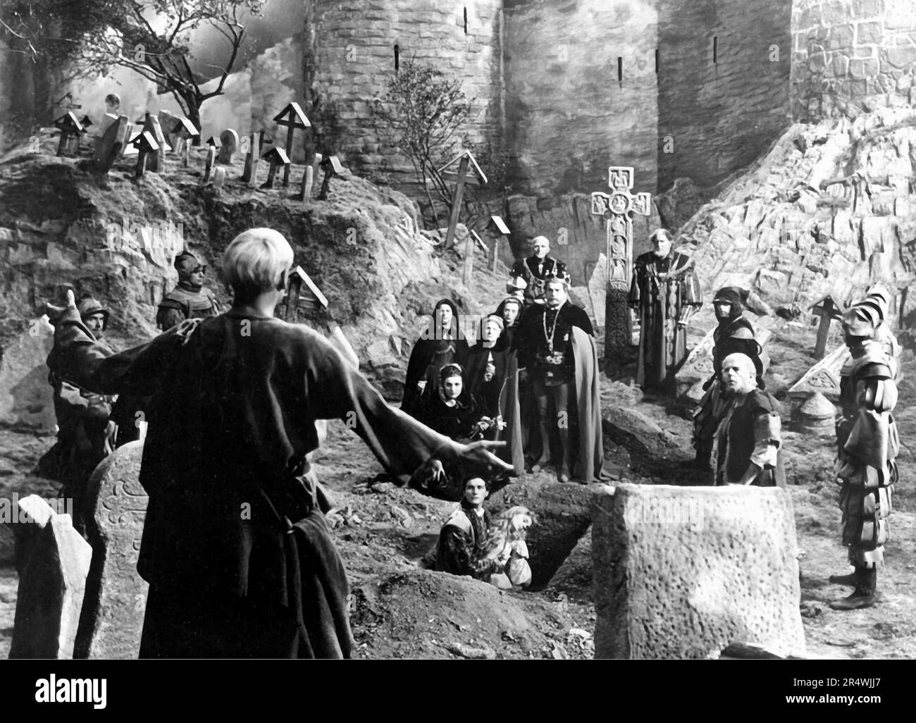 Hamlet est un film britannique de 1948 adaptation de Hamlet de William Shakespeare, adaptation et mise en scène de et avec Sir Laurence Olivier. C'était le premier film sonore de la pièce en anglais et le premier film britannique à remporter l'oscar du meilleur film. Banque D'Images