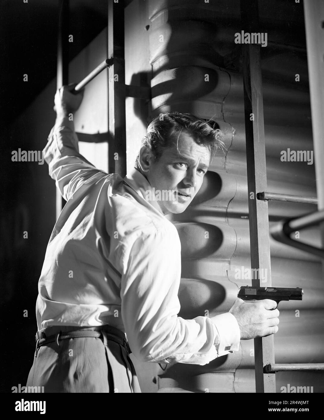 Rendez-vous avec le danger, 1951, est un film noir américain réalisé par Lewis Allen. Le drame stars Alan Ladd, Phyllis Calvert, Paul Stewart, entre autres. Banque D'Images