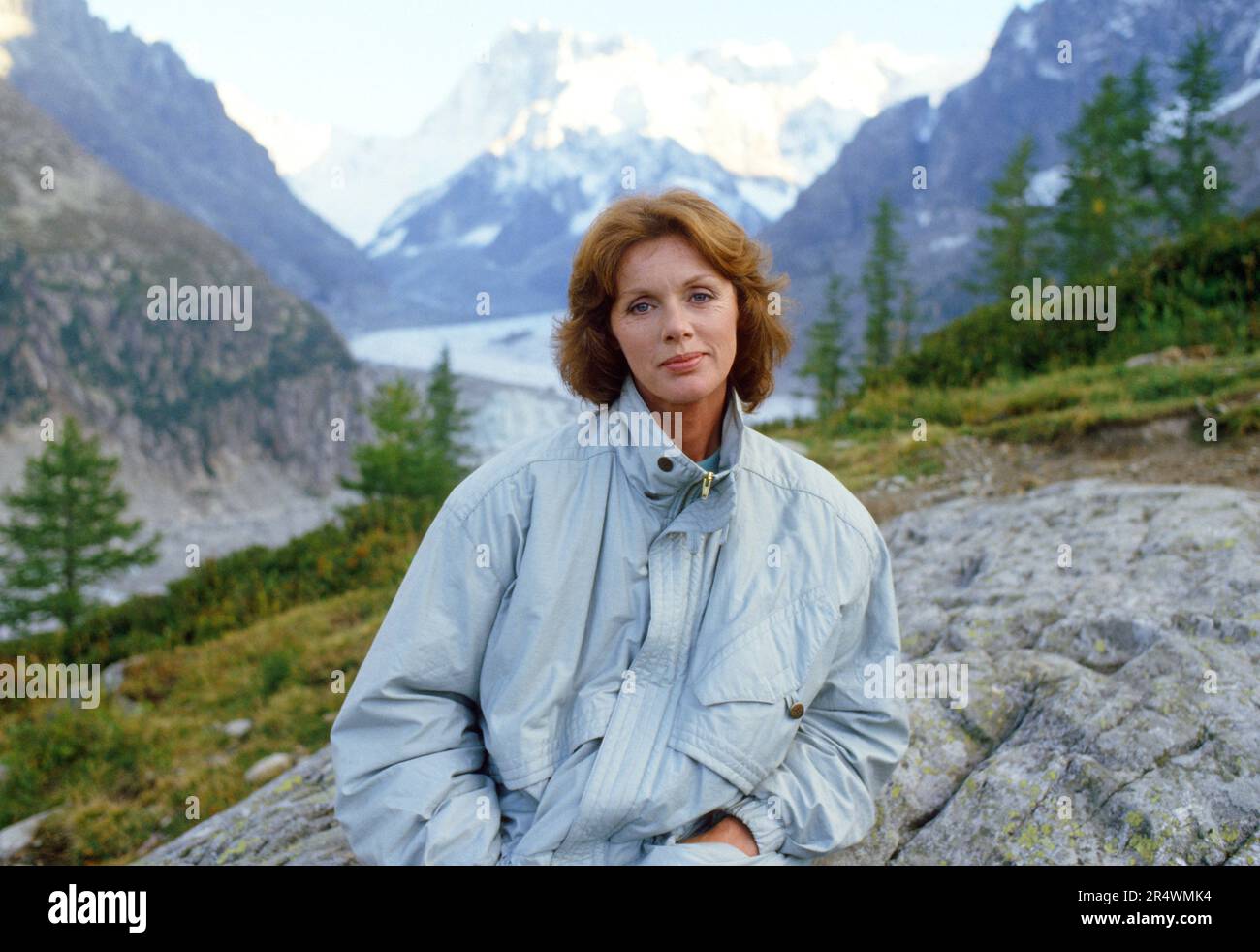 L'actrice française Anny Duperey sur la scène du film télé 'la face de l'ogre', réalisé par Bernard Giradeau en 1988. Banque D'Images