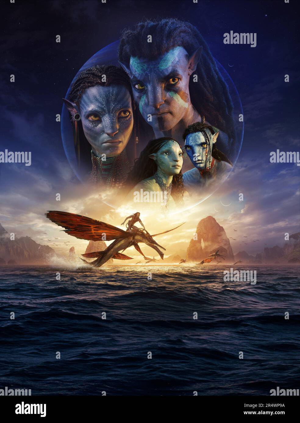Avatar: L'année de la voie de l'eau : 2022 Etats-Unis Directeur : James Cameron Zoe Saldana, Sam Worthington, Bailey Bass, Britain Dalton Poster (Key Art) Banque D'Images