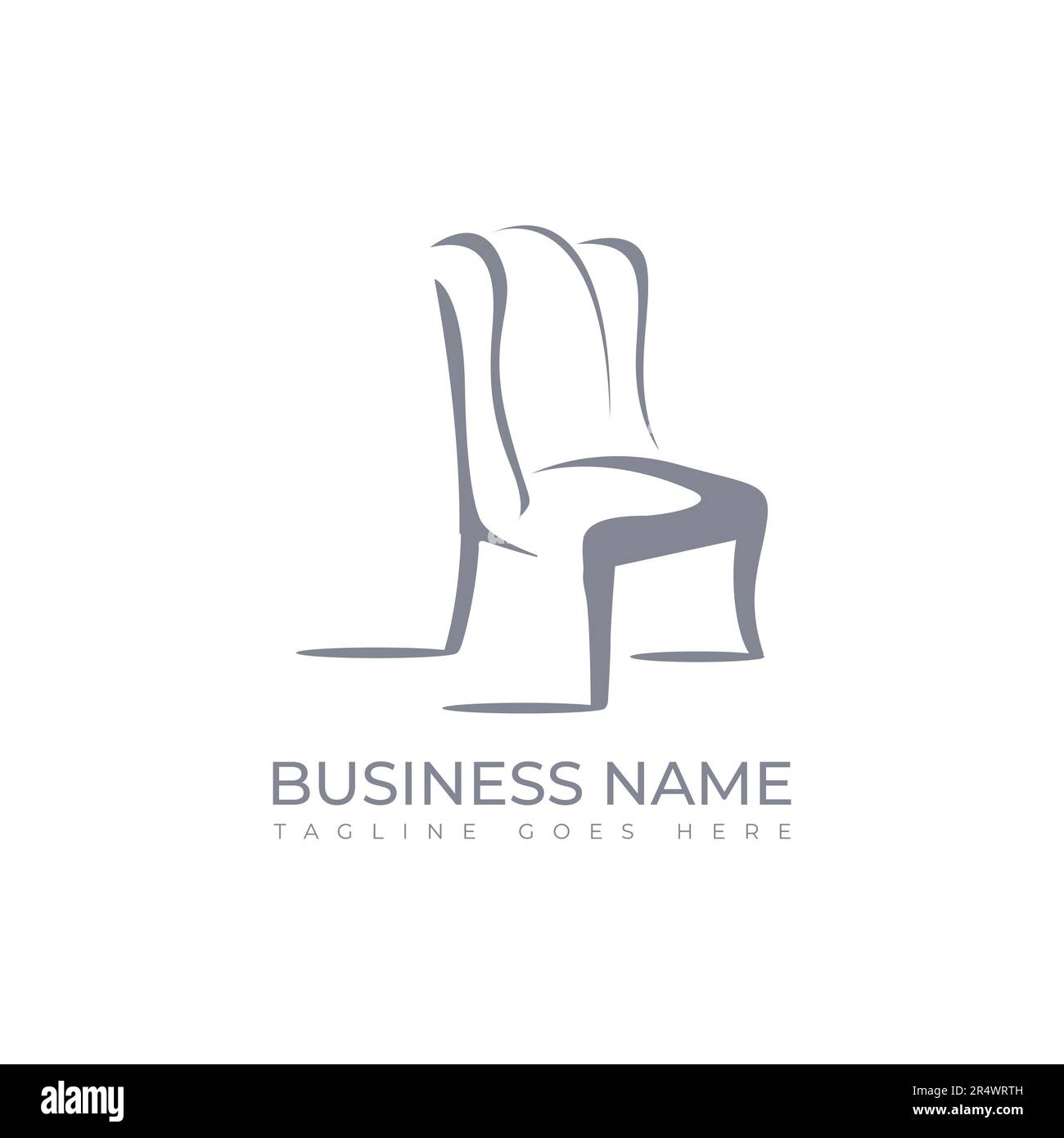 Logo de la société de chaise de meubles. Chaise de meubles icône logo design inspiration modèle vectoriel. logo de mobilier, décoration d'ameublement de maison. Illustration de Vecteur