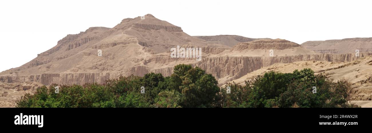 Paysage de la montagne thébaine et collines de Meret Segar en Cisjordanie Egypte Louxor Banque D'Images