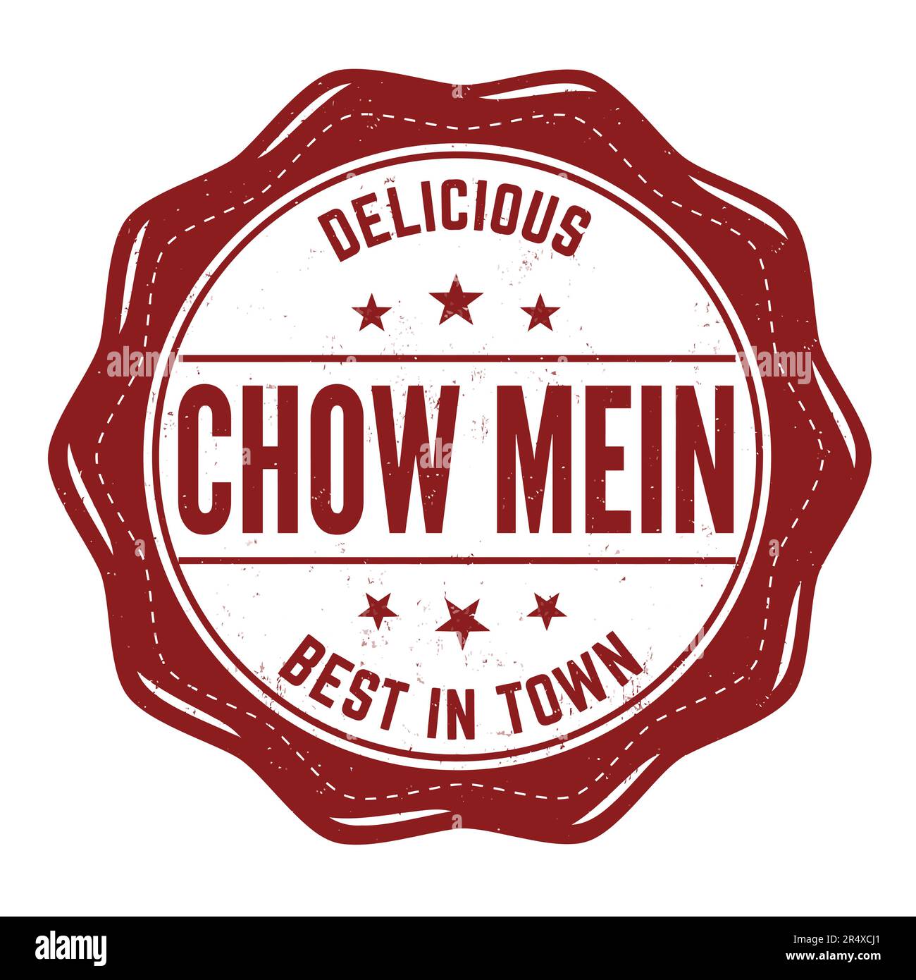 Tampon en caoutchouc Chow Mein grunge sur fond blanc, illustration vectorielle Illustration de Vecteur