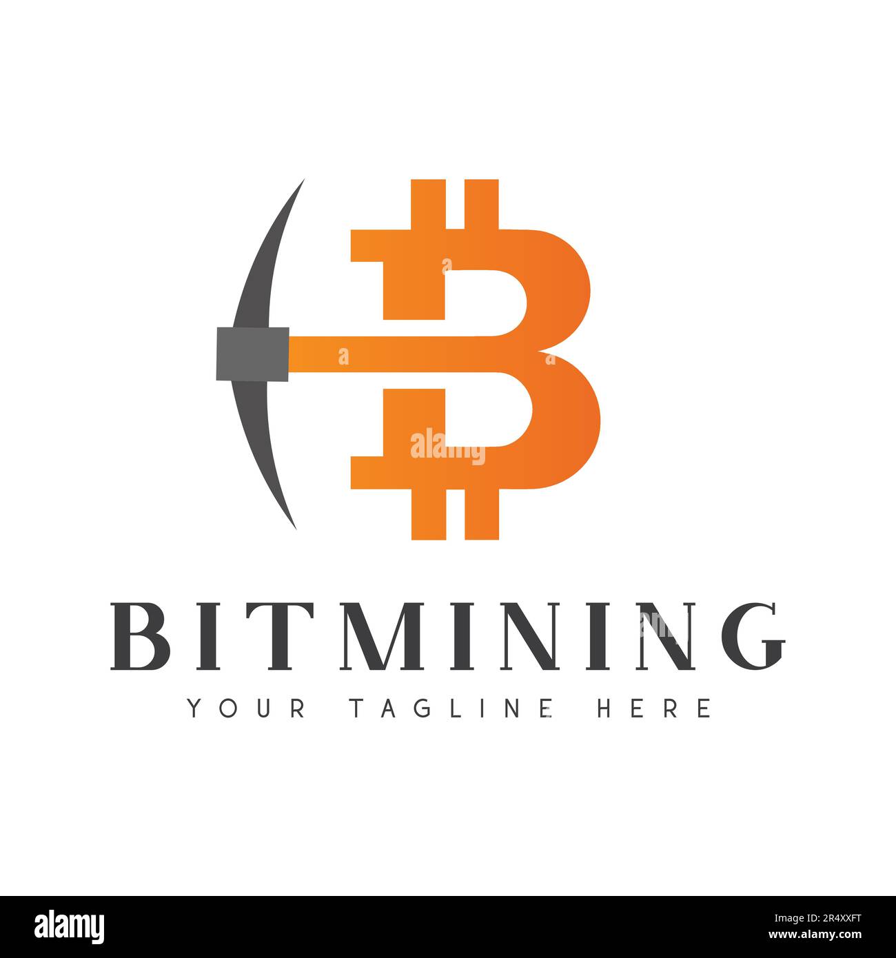 Logo Bitcoin Mining Design logo crypto-monnaie Illustration de Vecteur
