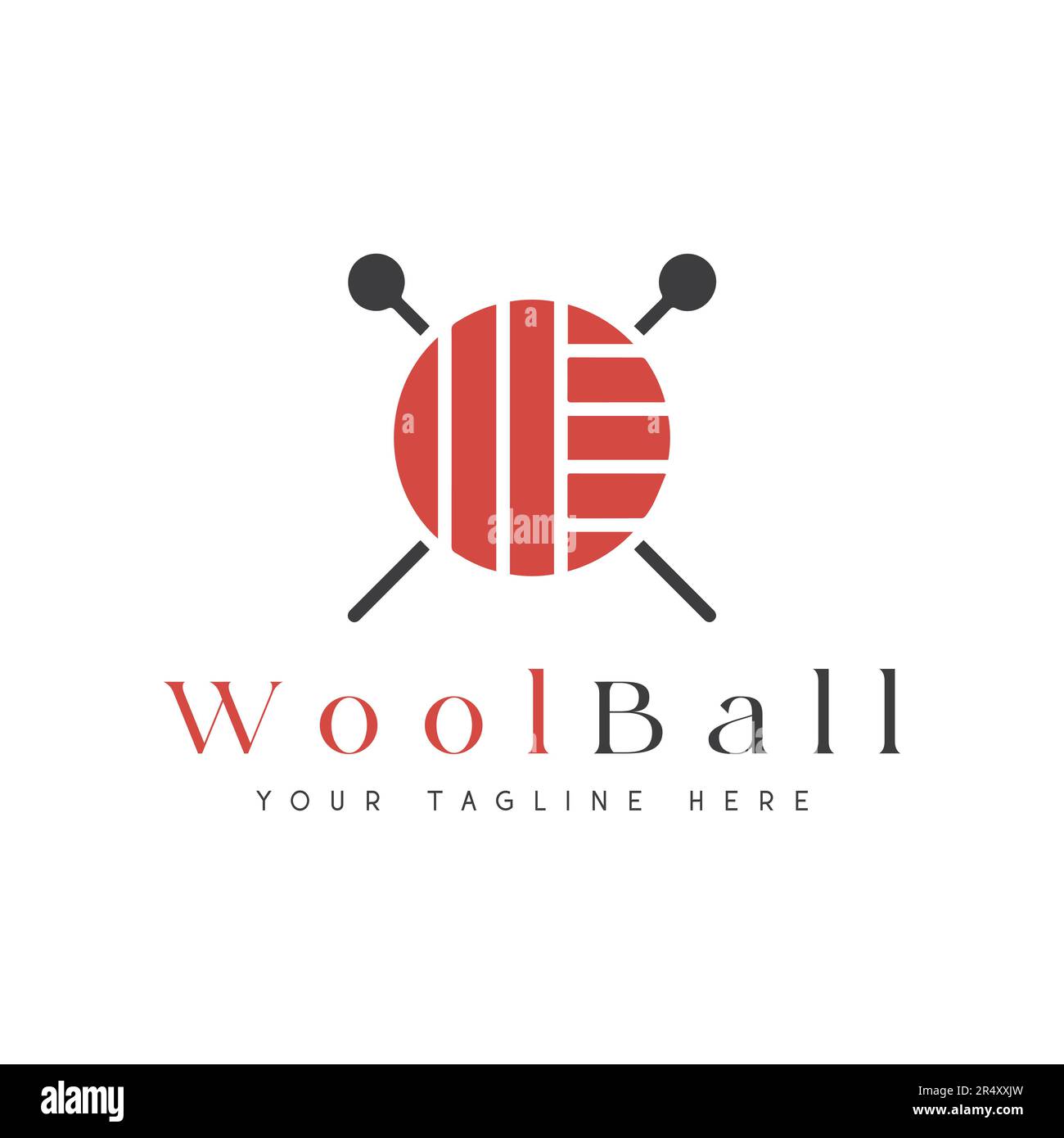 Laine ball logo Design Logotype aiguille Illustration de Vecteur