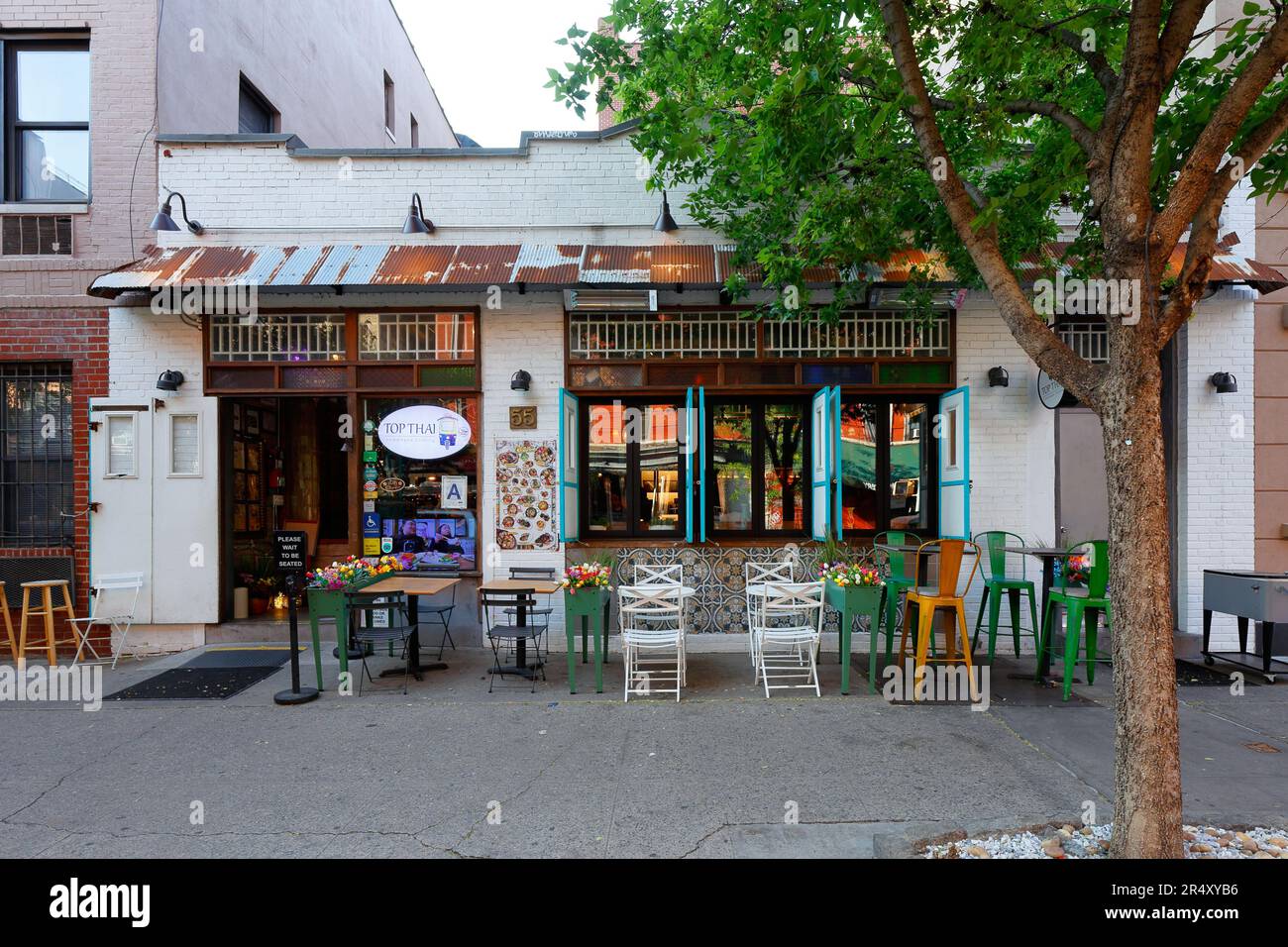 Top Thai, 55 Carmine St, New York, New York, New York, boutique d'un restaurant thaïlandais halal dans le Greenwich Village de Manhattan. Banque D'Images