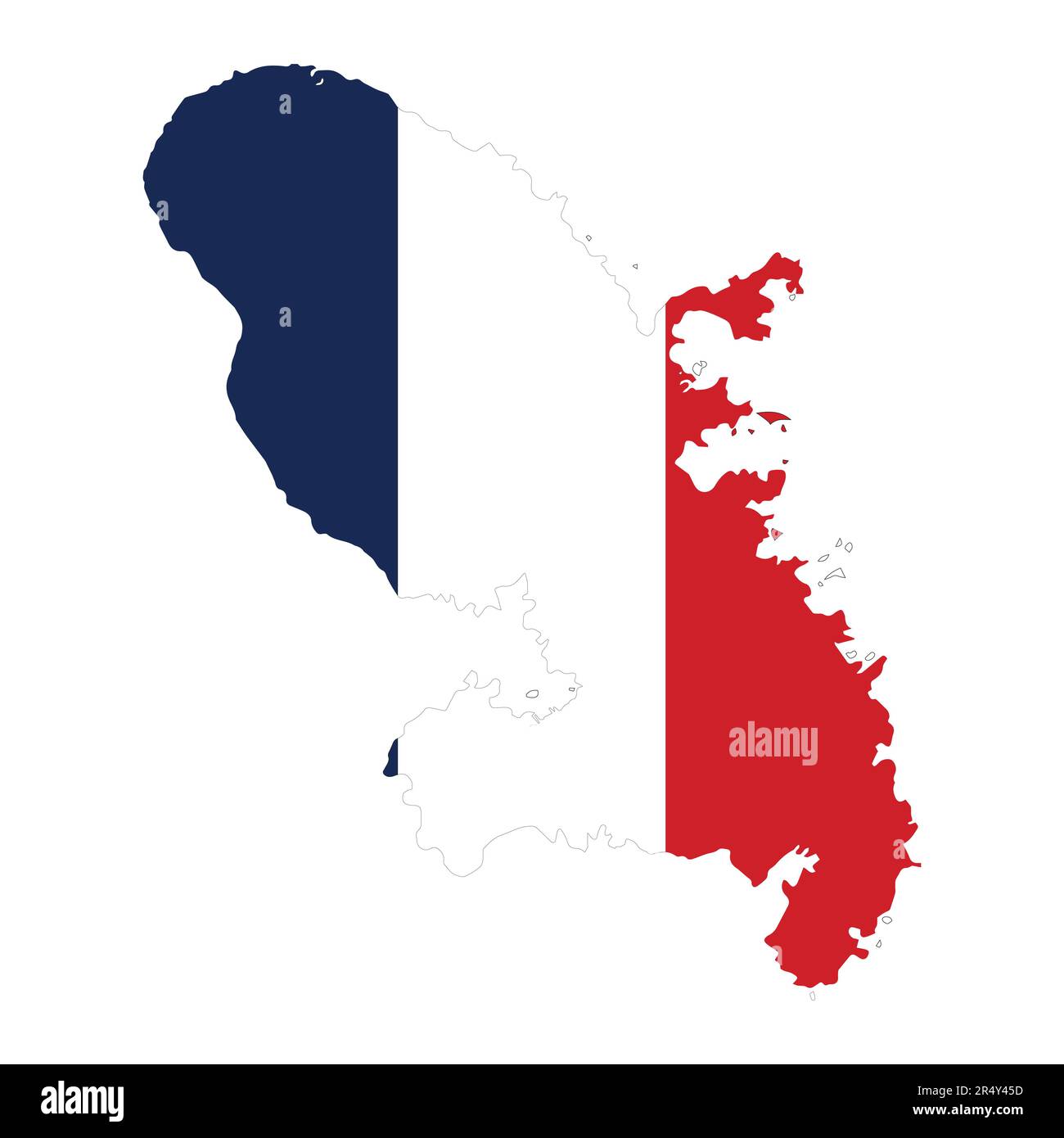 Martinique région française illustration vecteur drapeau et carte logo concept détaillé Illustration de Vecteur