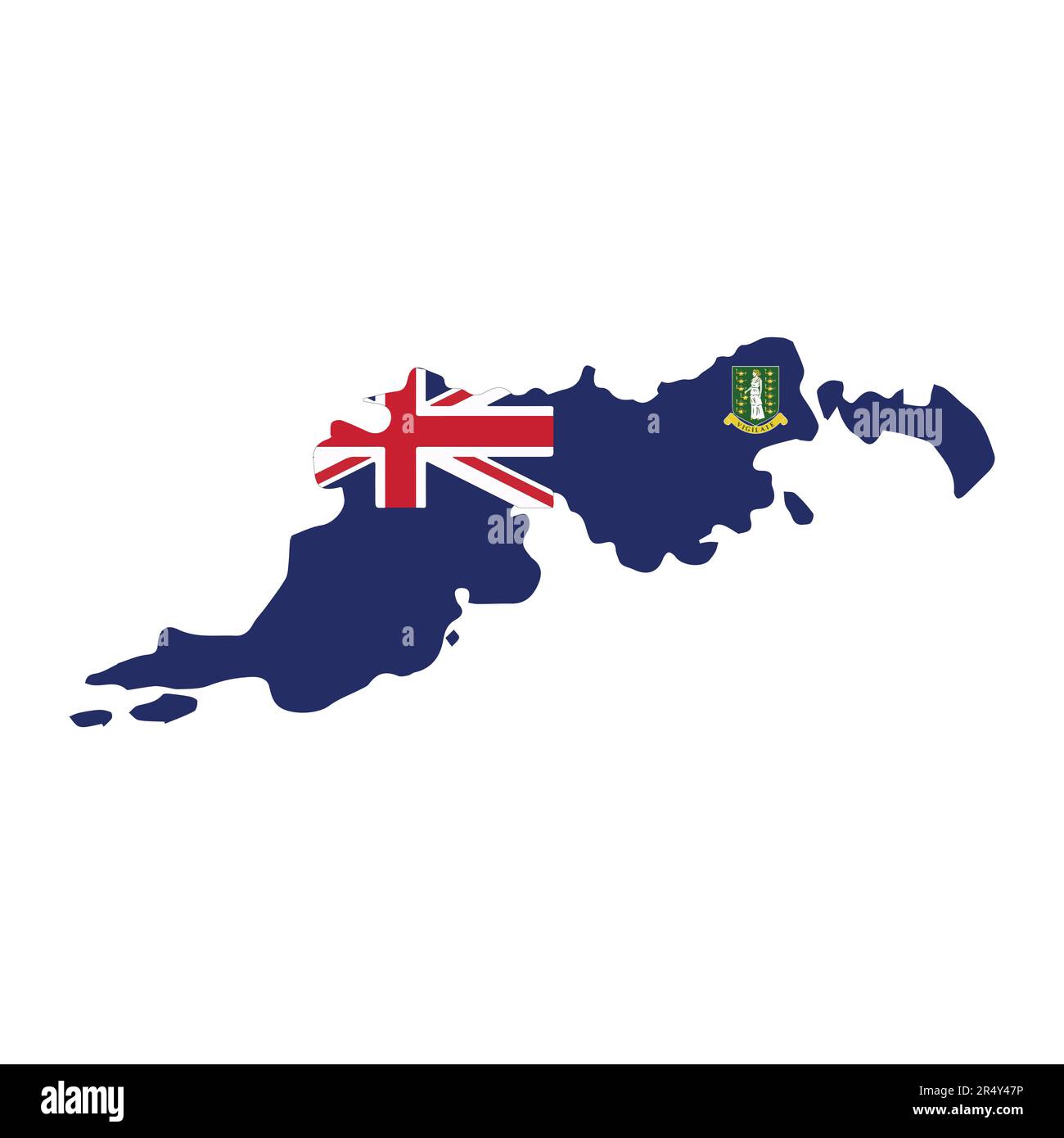 Îles Vierges britanniques territoires britanniques d'outre-mer illustration vectorielle drapeau et carte logo concept détaillé Illustration de Vecteur