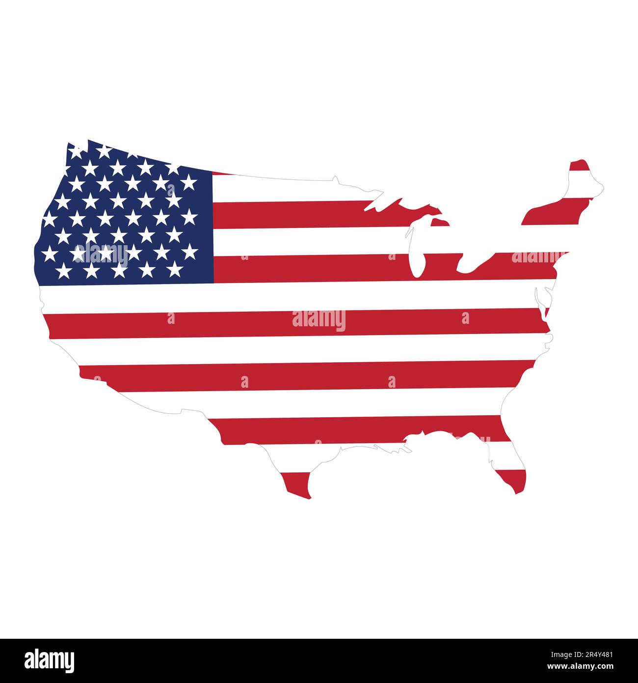 Drapeau national des États-Unis d'amérique sur la carte illustration vectorielle fond gris. Illustration de Vecteur