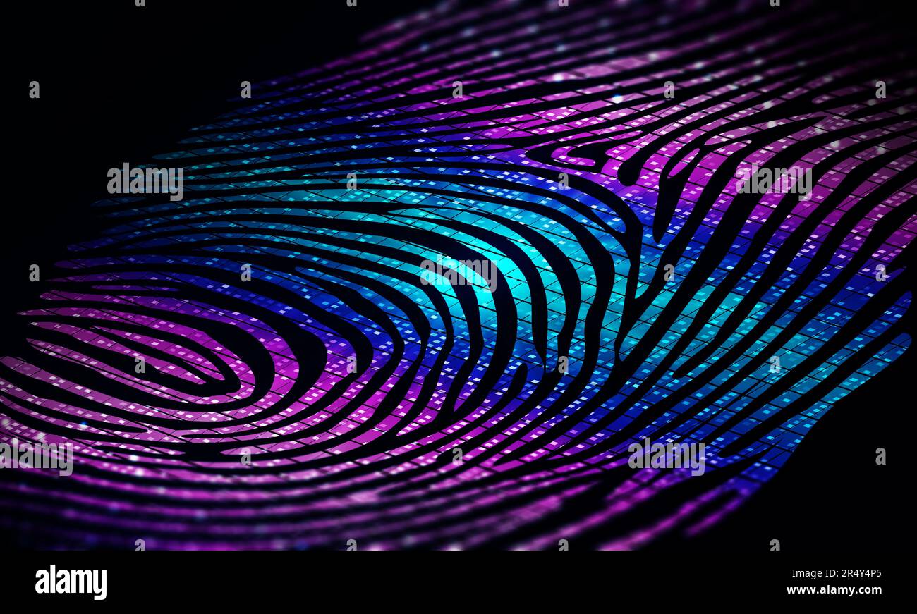 Identité numérique - Fingerprint numérique - représentation en ligne des caractéristiques et des renseignements personnels d'un individu - Conceptual Illustrat Banque D'Images