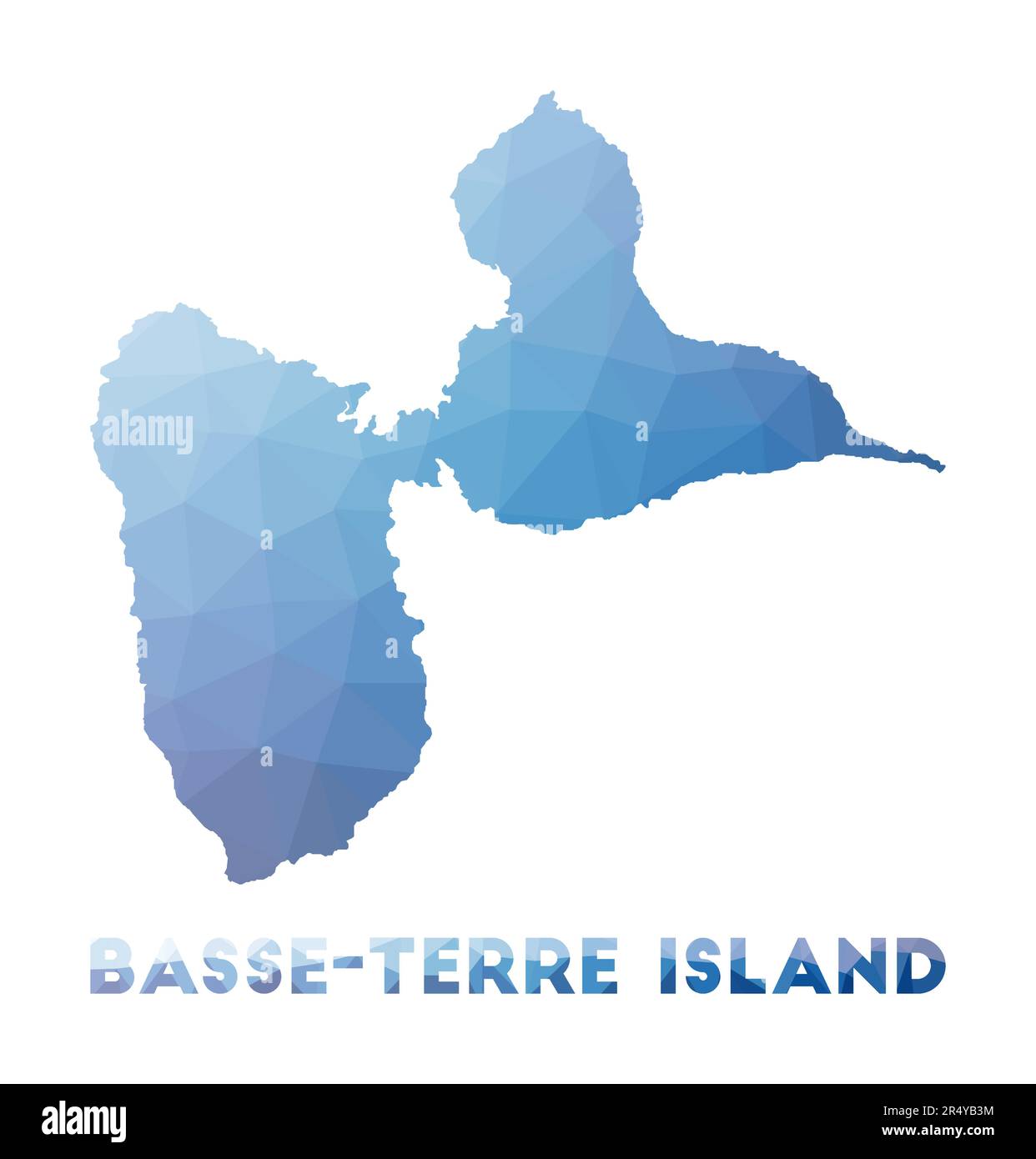 Carte poly basse de l'île de Basse-Terre. Carte polygonale de l'île de Basse-Terre. Technologie, Internet, concept de réseau. Illustration vectorielle. Illustration de Vecteur