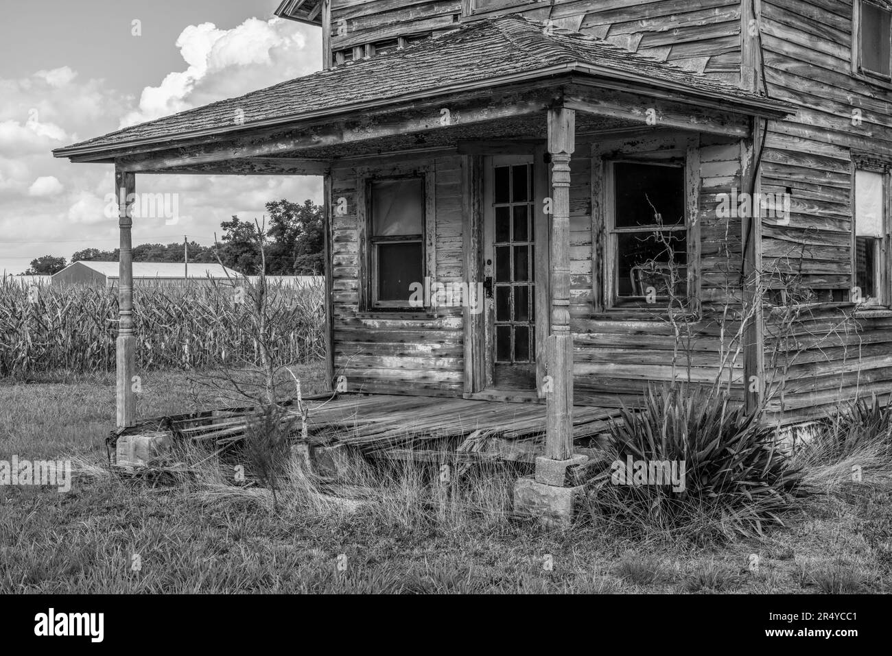 Maison abandonnée à monochrome, Dagsboro, Delaware Banque D'Images