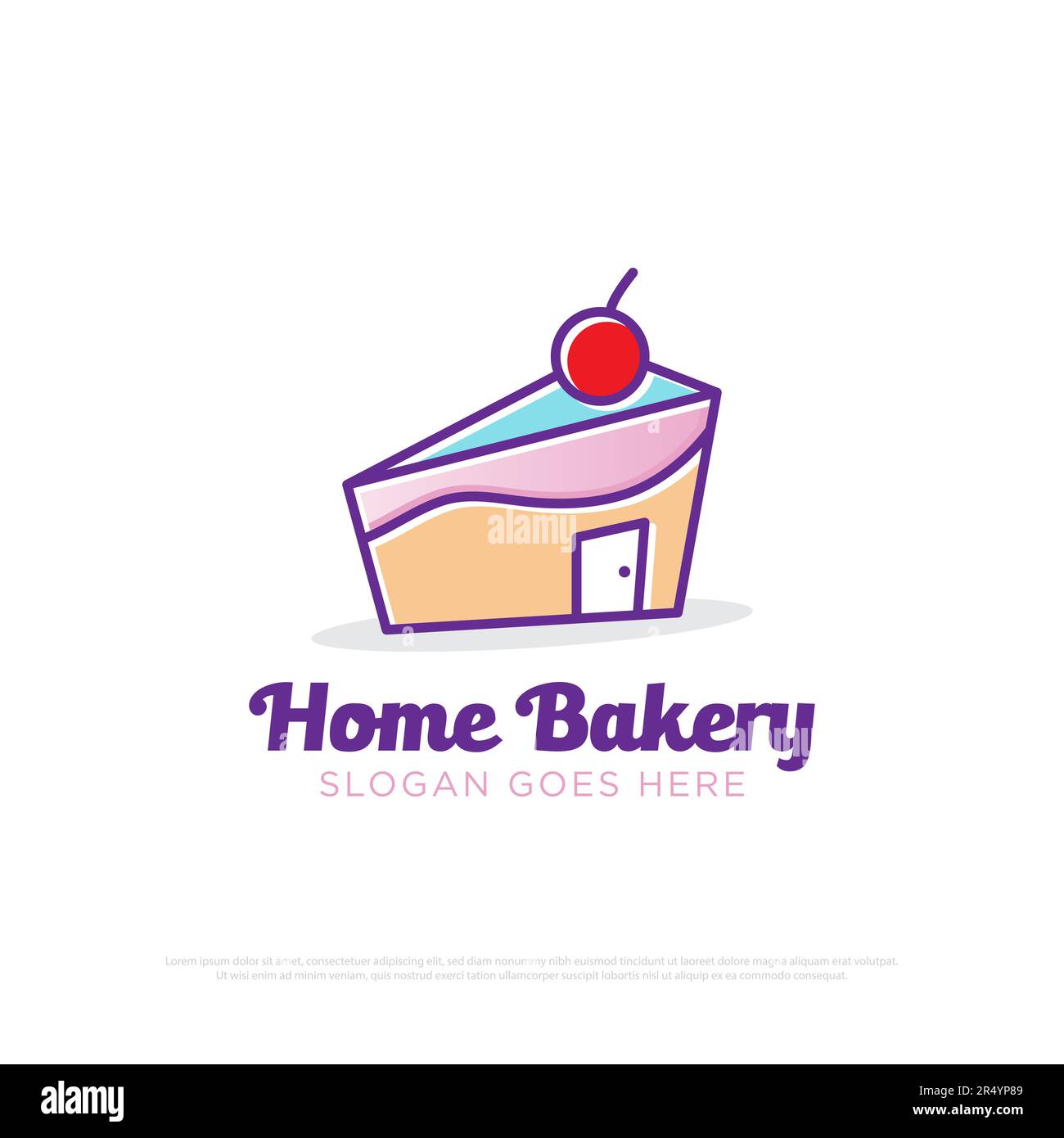 Logo maison de boulangerie vecteur de conception, illustration de vecteur de tarte douce, le meilleur pour le symbole, le signe, le logo de votre marque d'identité ou les autres Illustration de Vecteur