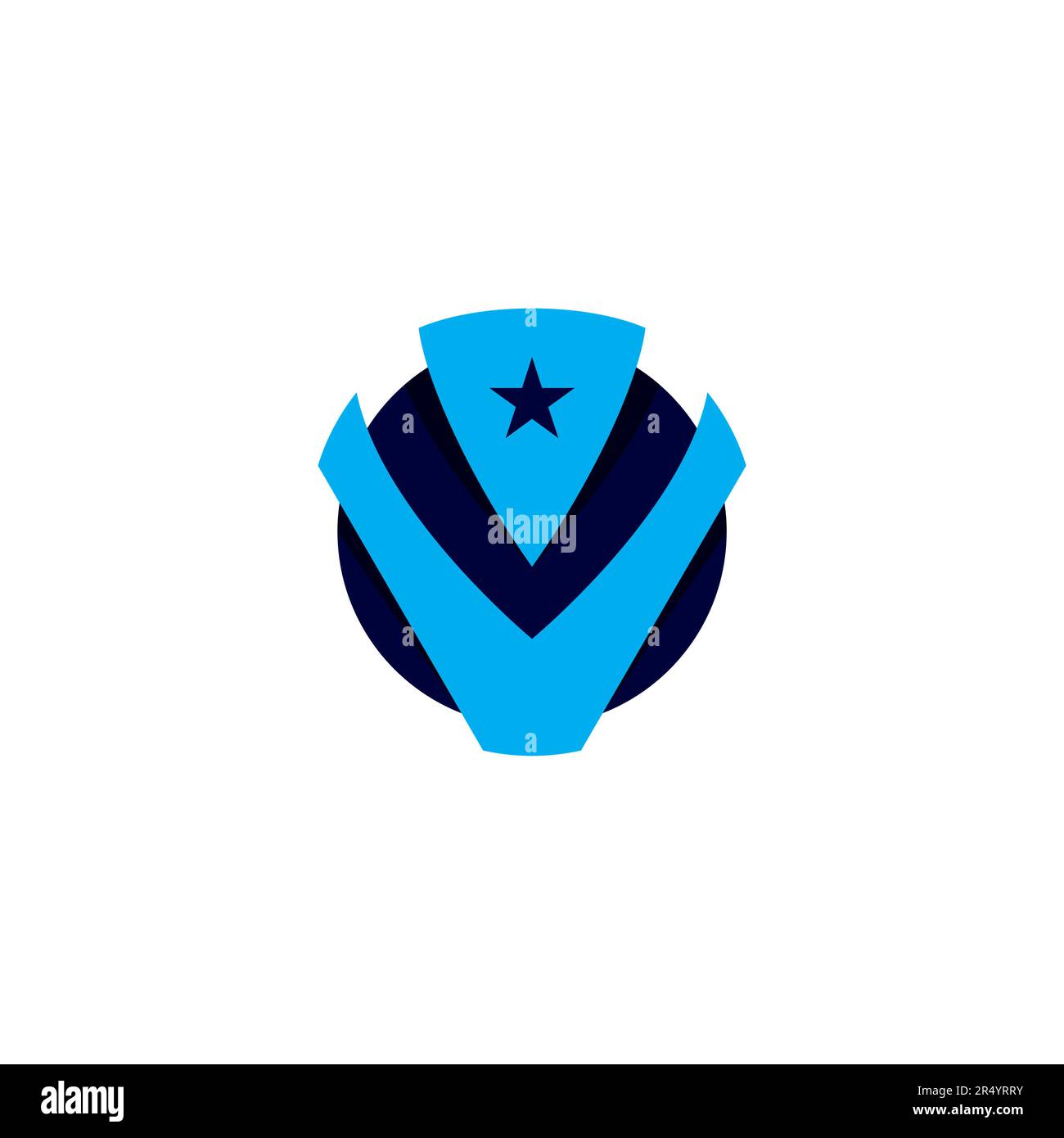 Logo V 3D simple. Logo lettre V Modern Illustration de Vecteur