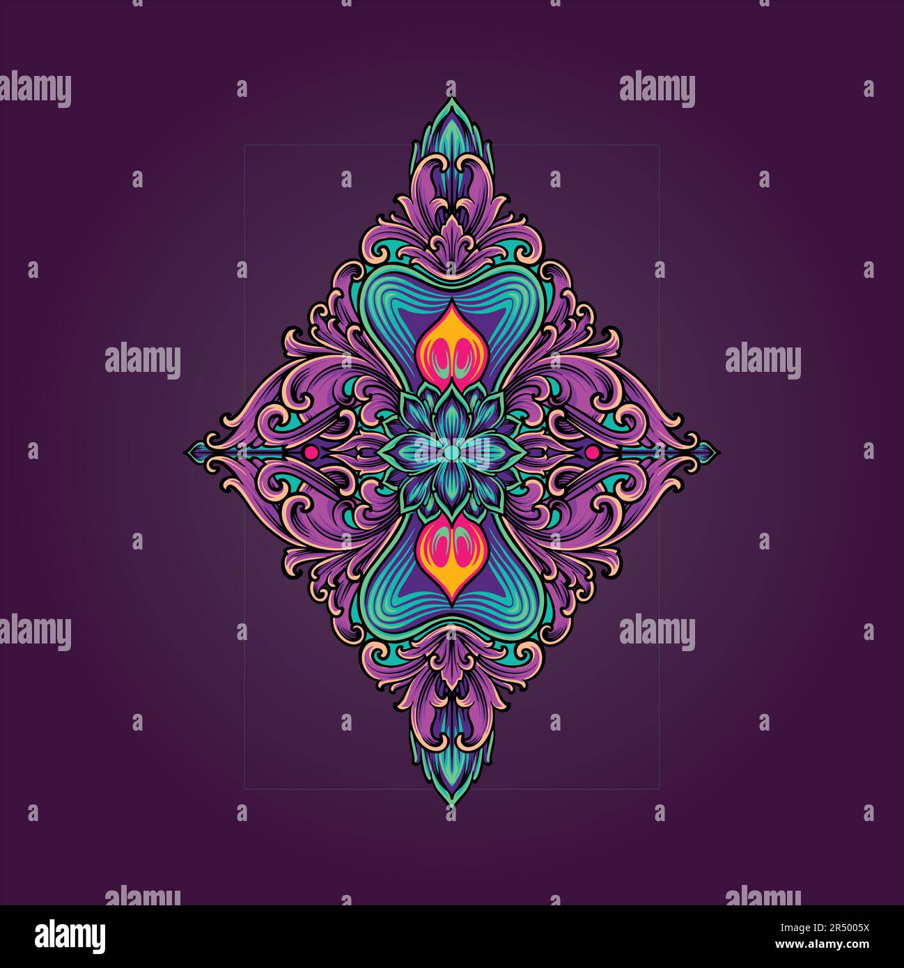 Décorations florales gravées vintage ace of Diamond illustrations vectorielles pour votre logo de travail, t-shirt de marchandise, autocollants et design d'étiquette Illustration de Vecteur