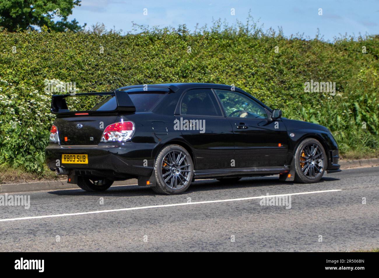 2007 Black Subaru Impreza Rb320 une voiture avec enregistrement privé DVLA, plaques d'immatriculation personnelles, plaques d'immatriculation personnalisées uniques, plaque d'immatriculation privée, Plaques chérites à Congleton, Royaume-Uni Banque D'Images