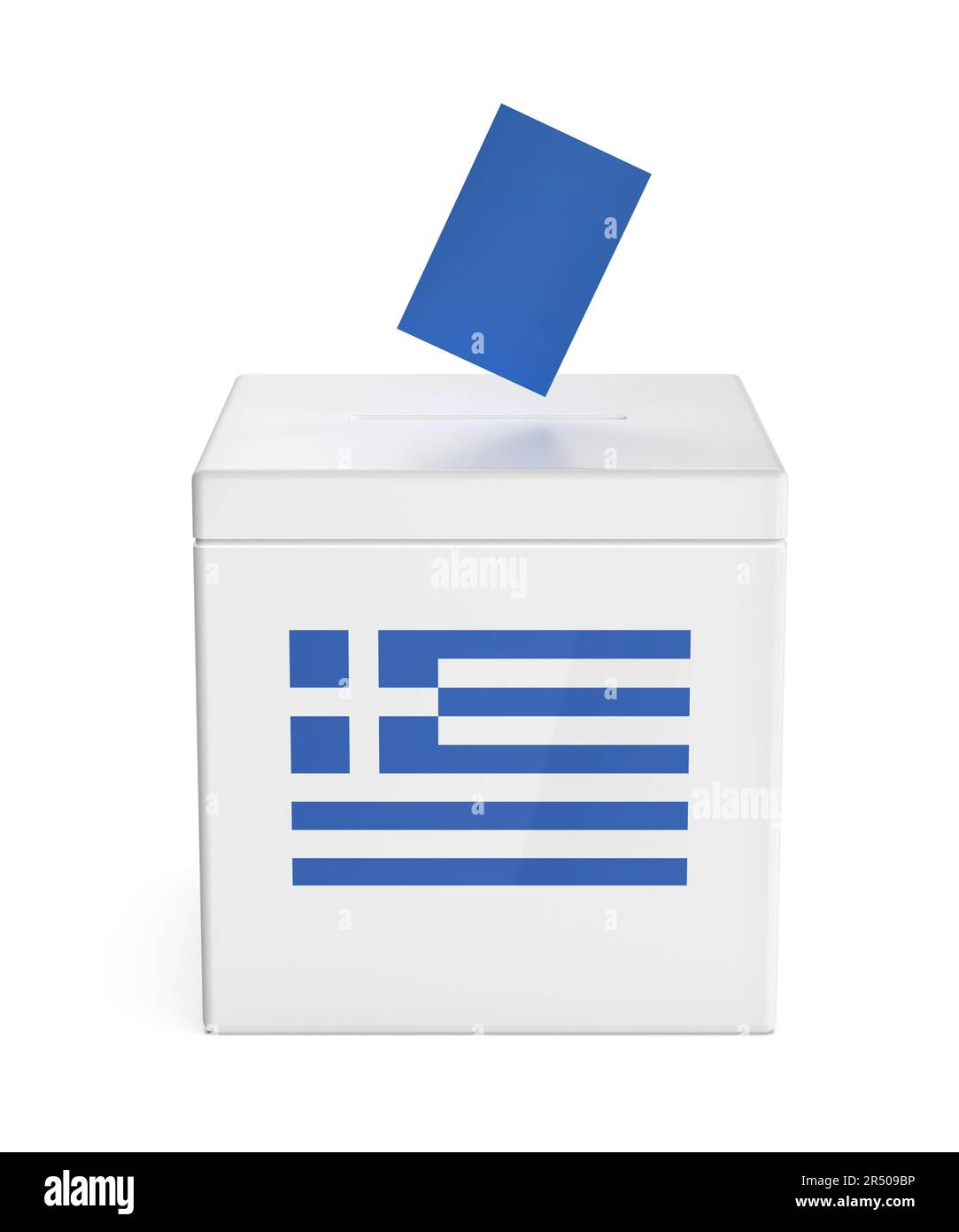 Urne avec drapeau grec, image de concept pour les élections en Grèce Banque D'Images