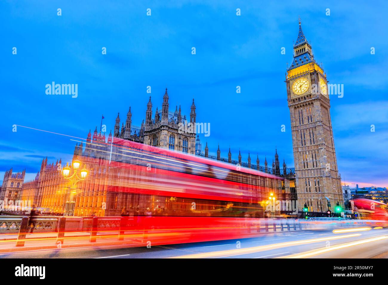 Londres, Royaume-Uni. Le Big Ben et le Palais de Westminster. Banque D'Images