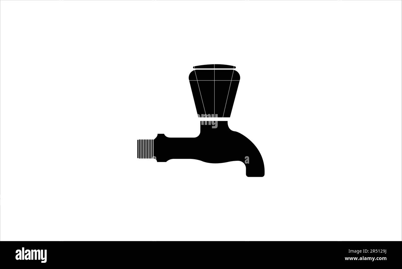 Vecteur de robinet noir isolé sur blanc Illustration de Vecteur