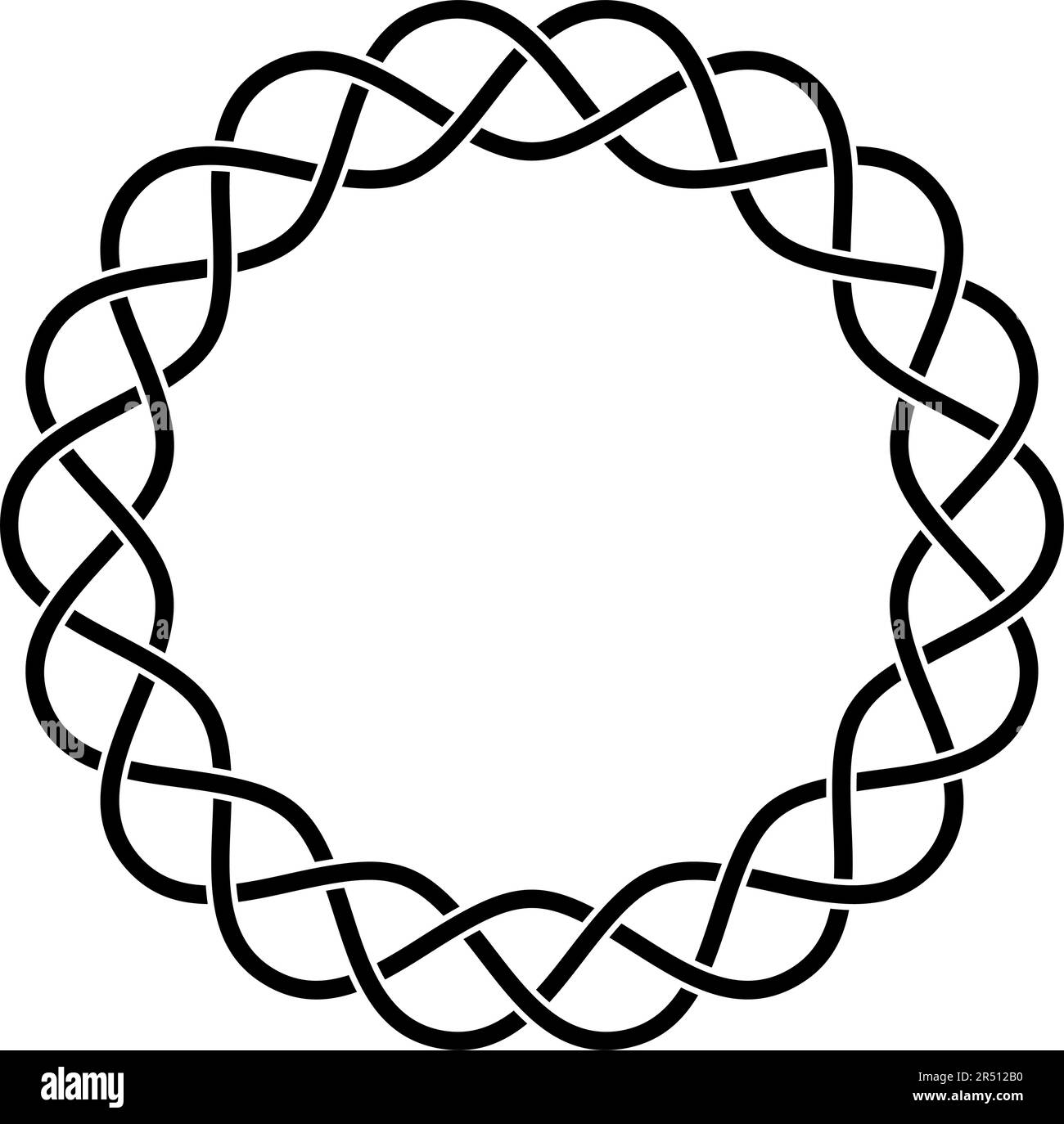 Anneau avec nœud celtique en noir. Arrière-plan isolé. Illustration abstraite d'un symbole celtique. Illustration de Vecteur