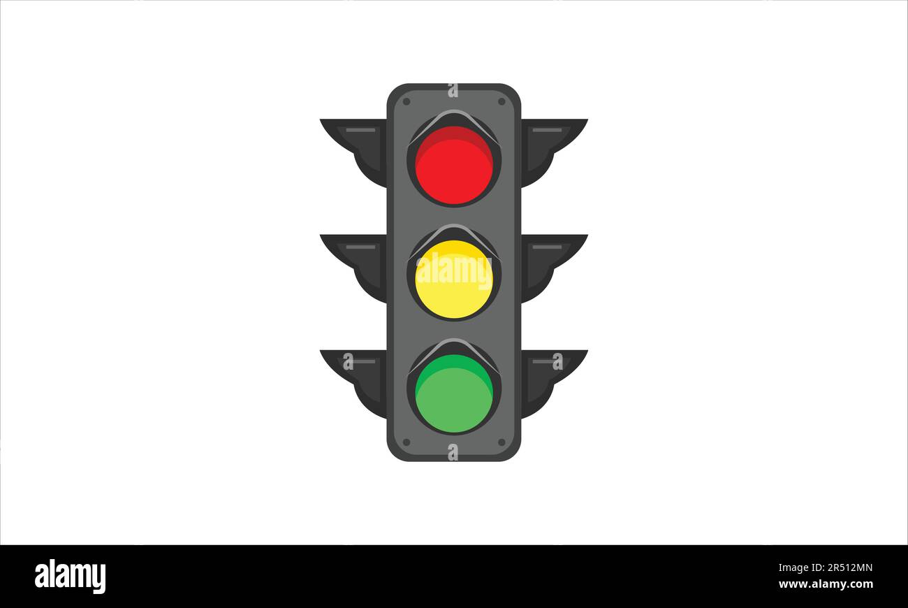 feu de circulation sur fond blanc Illustration de Vecteur