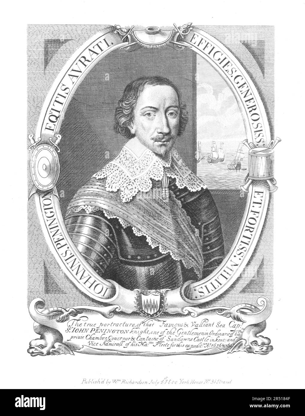 John Pennington (1584-1646) - publié par William Richardson vers 1800 Banque D'Images