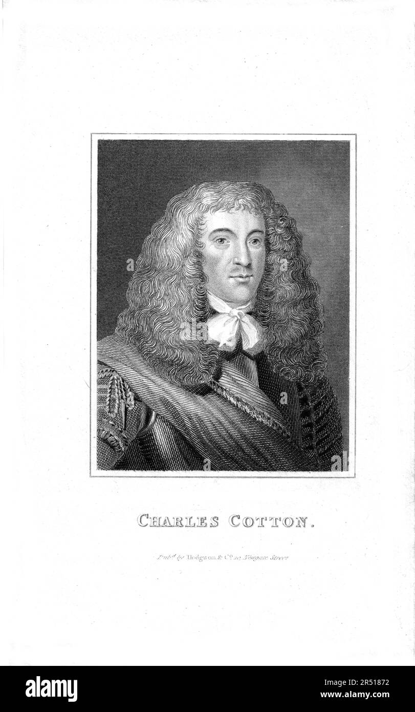 Charles Cotton, poète (1630-1687) de Philipp Audinet (1766-1837), d'après la gravure au trait de Sir Peter Lely (1618-1680), publiée en 1815 par Hodgkinson & Co Banque D'Images