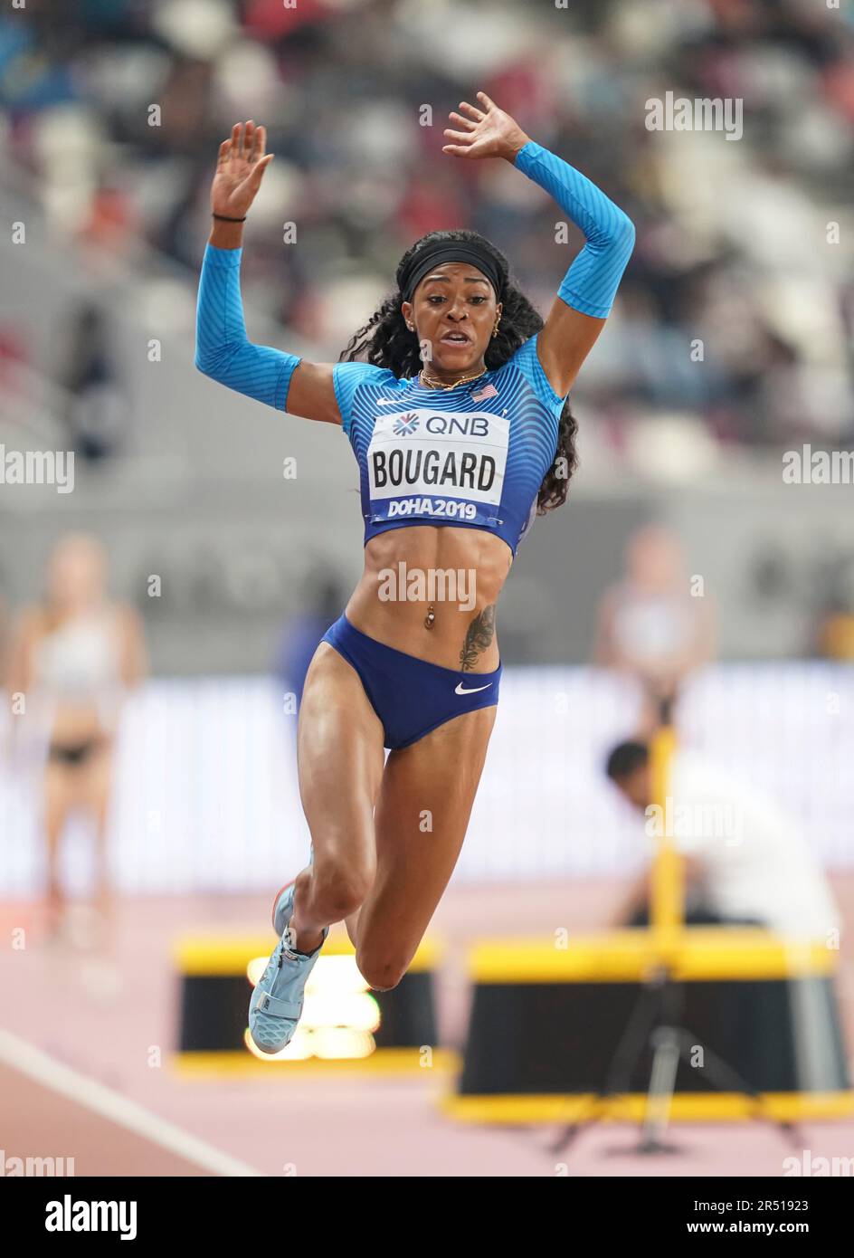 Erica Bougard dans le triple saut dans l'heptathlon aux Championnats du