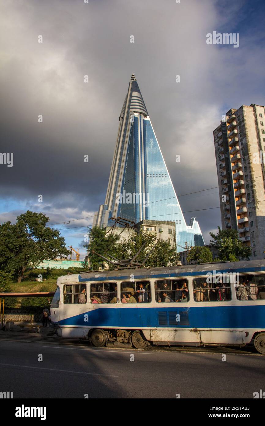 Ryugyong Hotel à Pyongyang, Corée du Nord Banque D'Images