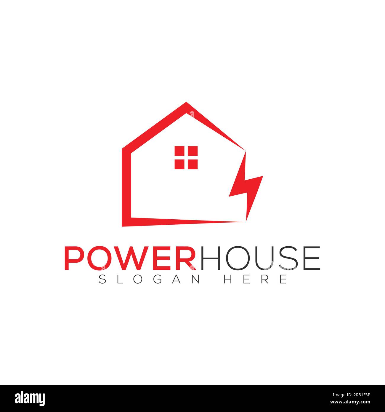 eps10 modèle de conception de logo de maison de puissance vectorielle isolé sur fond blanc Illustration de Vecteur