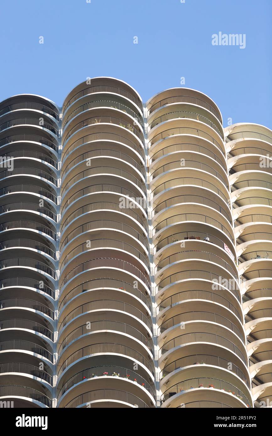 États-Unis, Illinois, Chicago, le bâtiment de la ville de Marina sur State Street. Banque D'Images