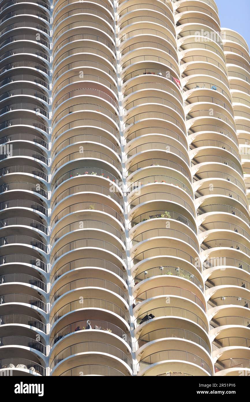 États-Unis, Illinois, Chicago, le bâtiment de la ville de Marina sur State Street. Banque D'Images