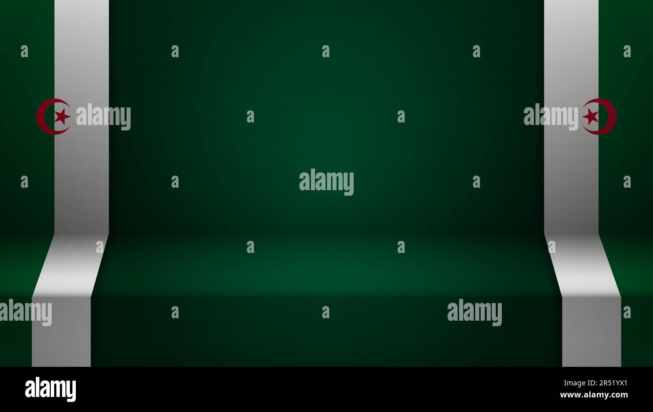 3D contexte avec drapeau de l'Algérie. Un élément d'impact pour l'utilisation que vous voulez en faire. Illustration de Vecteur