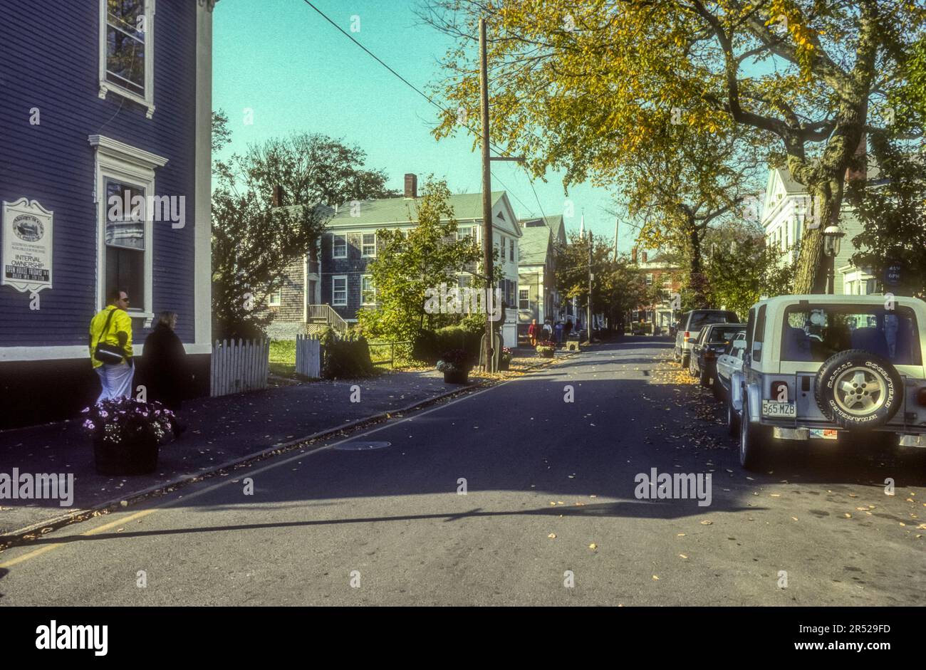 1992 photo d'archive de Center Street, Nantucket, Etats-Unis. Banque D'Images