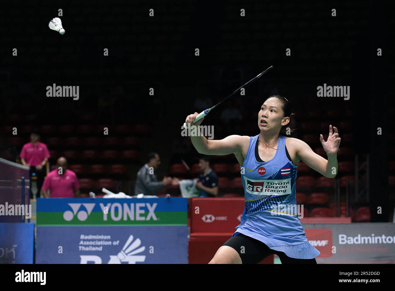 Bangkok, Thaïlande. 31st mai 2023. Pornpawee Chochuwong de Thaïlande joue contre Pai Yu po du Taipei chinois pendant le single de Badminton Women dans le Thailand Open 2023 au stade intérieur de Huamark. Pornpawee Chochuwong a gagné Pai Yu po 2:0 (21:16, 21:18). (Photo de Peerapon Boonyakiat/SOPA Images/Sipa USA) crédit: SIPA USA/Alay Live News Banque D'Images