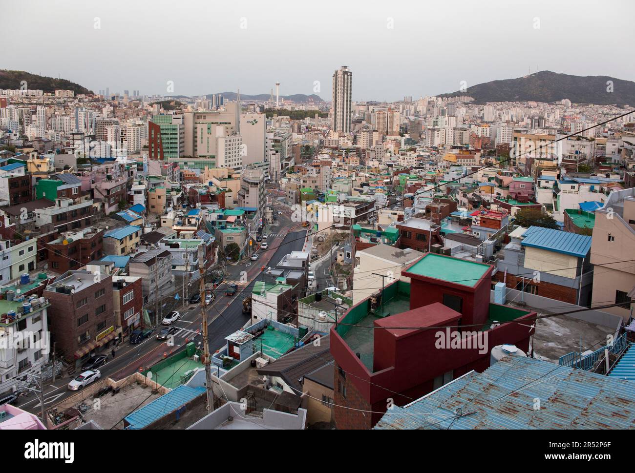 Vue sur la ville de Gamcheon, Busan, Corée du Sud Banque D'Images